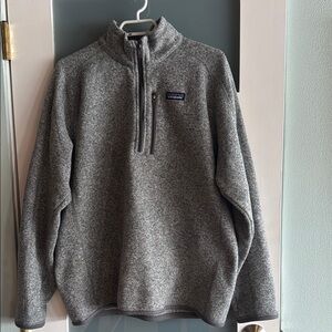Patagonia Gray Zip Up Sweater with Quarter Zip and Soft Texture